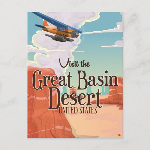 Great Basin Desert vintage travel poster Postcard