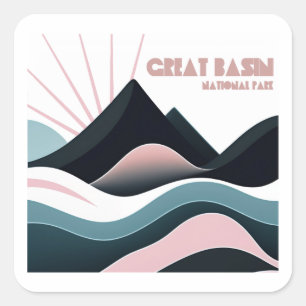 Great Basin National Park Colored Hills Square Sticker