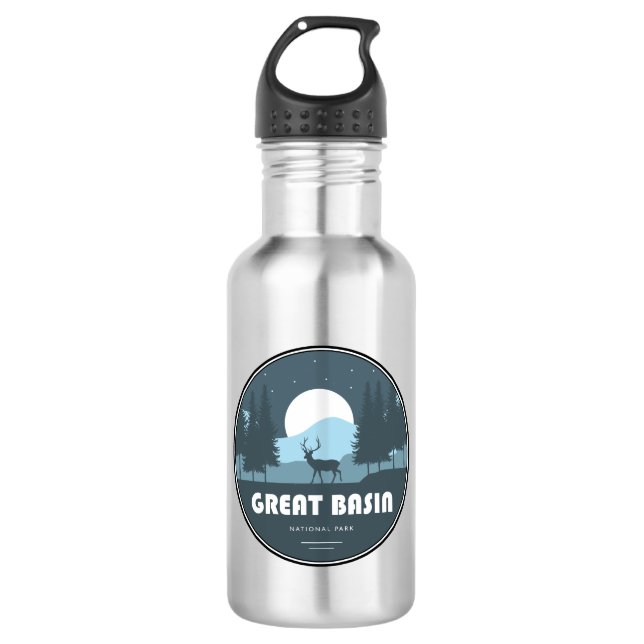Great Basin National Park Deer Stainless Steel Water Bottle (Front)