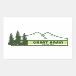 Great Basin National Park Green Stripes Rectangular Sticker