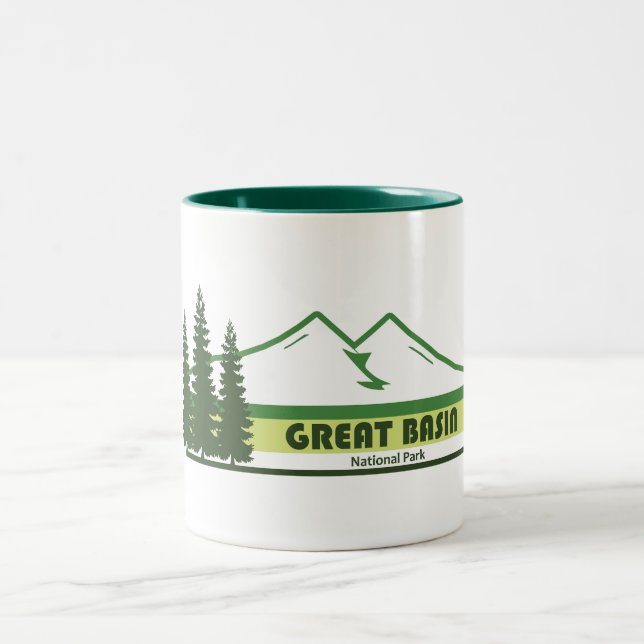 Great Basin National Park Green Stripes Two-Tone Coffee Mug (Center)