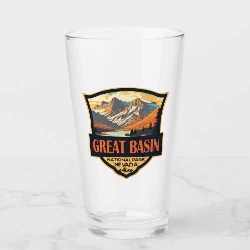 Great Basin National Park Illustration Travel Art  Glass