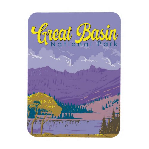 Great Basin National Park Illustration Travel Art  Magnet