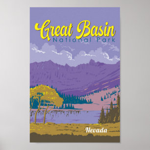 Great Basin National Park Illustration Travel Art Poster