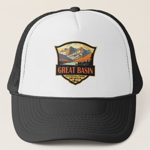 Great Basin National Park Illustration Travel Art  Trucker Hat