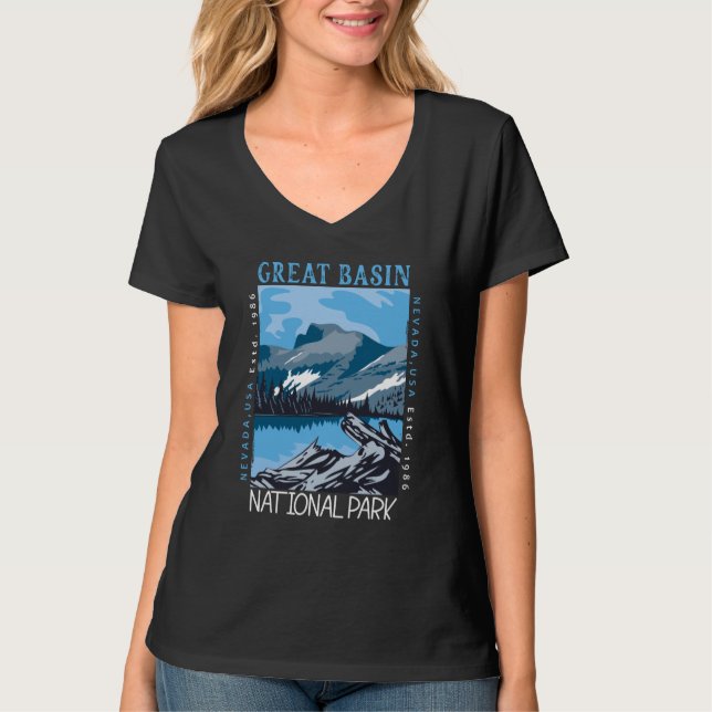  Great Basin National Park Nevada Retro Distressed T-Shirt (Front)