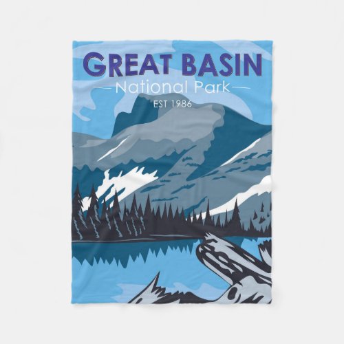  Great Basin National Park Nevada Vintage Fleece Blanket