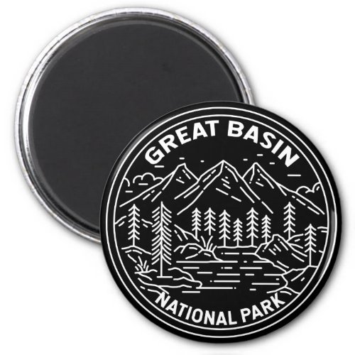 Great Basin National Park Nevada Vintage Monoline Magnet