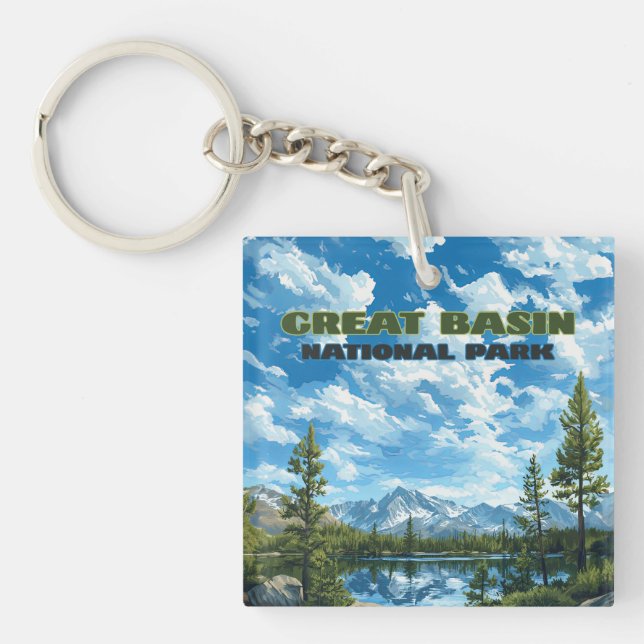 Great Basin National Park Nevada Wheeler Peak Keychain (Front)