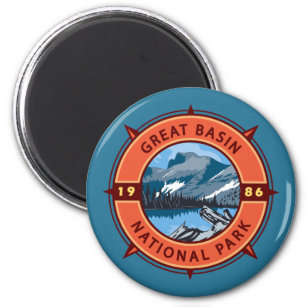 Great Basin National Park Retro Compass Emblem Magnet