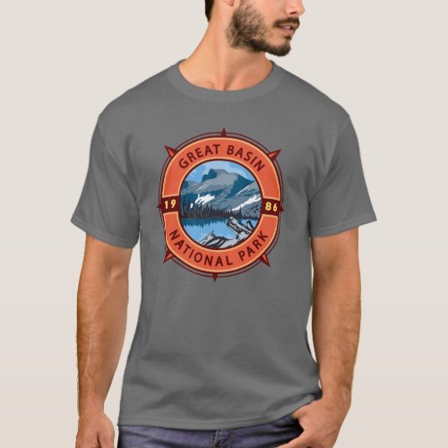 Great Basin National Park Retro Compass Emblem T_Shirt