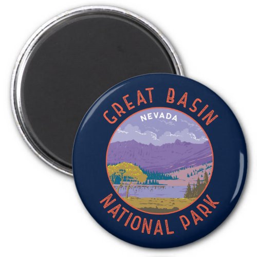 Great Basin National Park Retro Distressed Circle Magnet