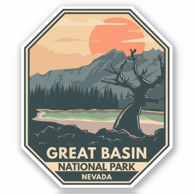Great Basin National Park Retro Emblem Sticker (Front)