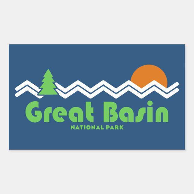 Great Basin National Park Retro Rectangular Sticker (Front)