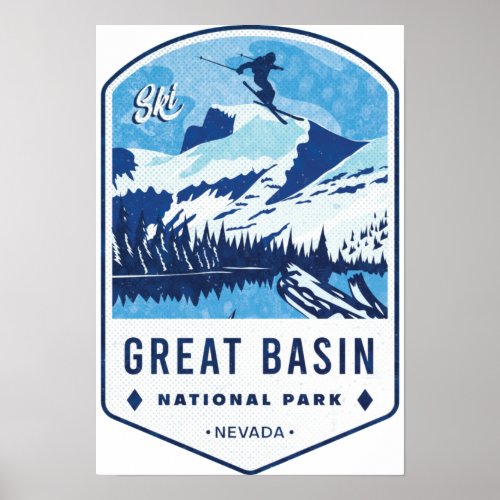 Great Basin National Park Ski Badge Poster
