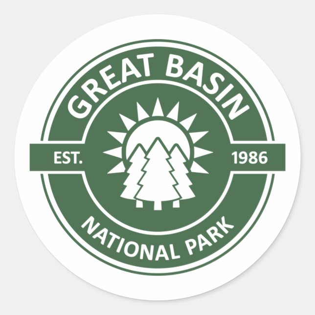 Great Basin National Park Sun Trees Classic Round Sticker (Front)
