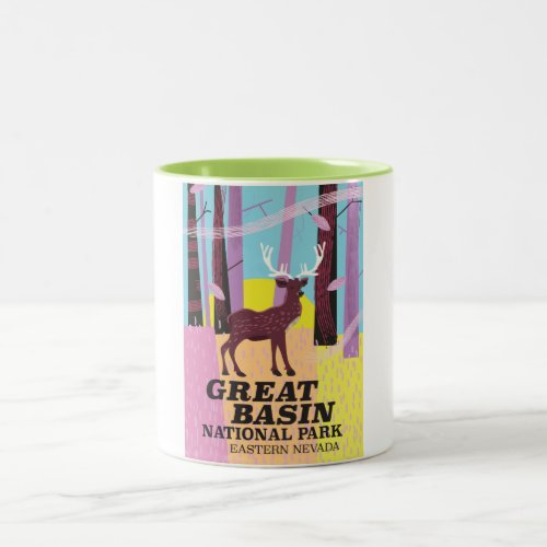Great Basin National Park vintage travel poster Two_Tone Coffee Mug