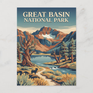 Great Basin Nevada Alpine Retro Vintage Poster Postcard