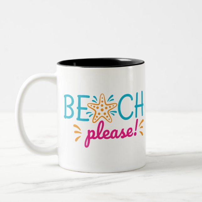 Great Beach Please Two-Tone Coffee Mug (Left)