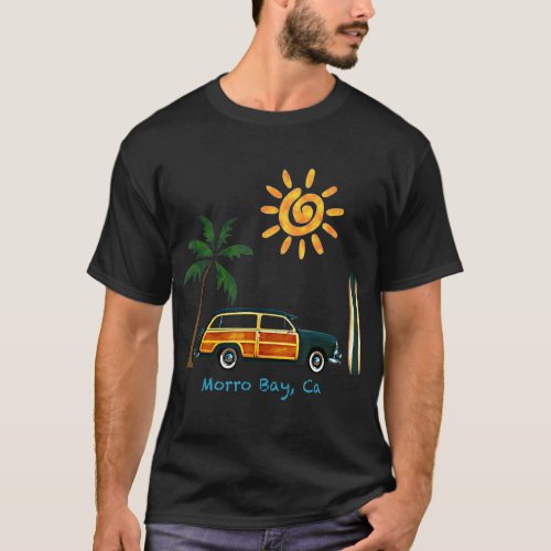 Great Beach Woodie Surf  For Morro Bay  T_Shirt