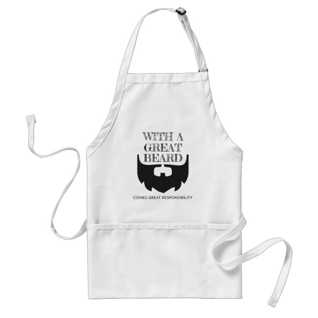 Great Beard Comes Great Responsibility Bearded Adult Apron (Front)