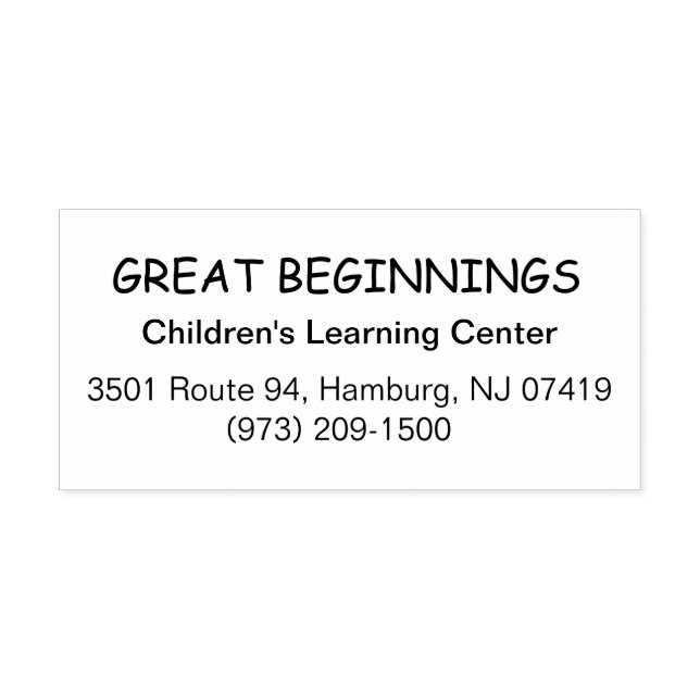 Great Beginnings Custom Name Return Address Self-inking Stamp (Design)