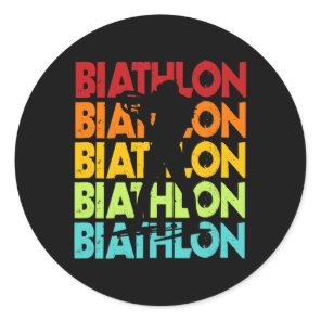 Great Biathlon Design Biathlete Cross-country Skii Classic Round Sticker