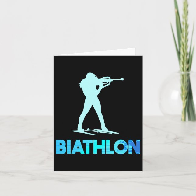 Great Biathlon Ski Design Cross-country Skiing  Card (Front)