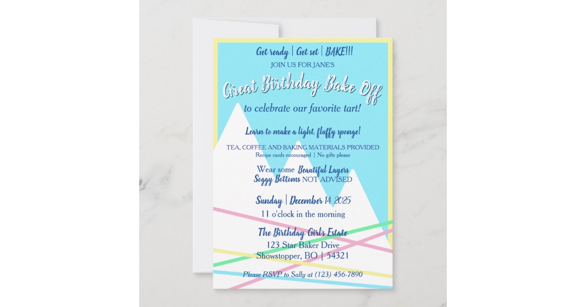 Great Birthday Bake Off Invitation | Zazzle