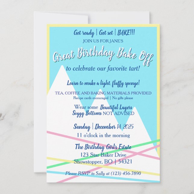 Great Birthday Bake Off Invitation  (Front)