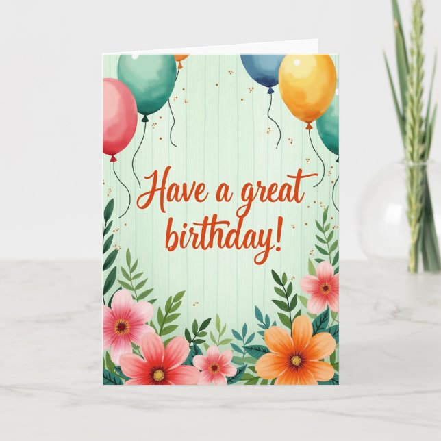 Great Birthday Confetti Card (Front)