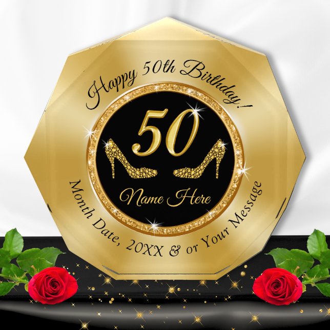 Great Birthday Gifts for Woman's 50th, Customized  (personalized gifts for 50th birthday woman. Elegant, 50th birthday gift for wife, mom or female.)