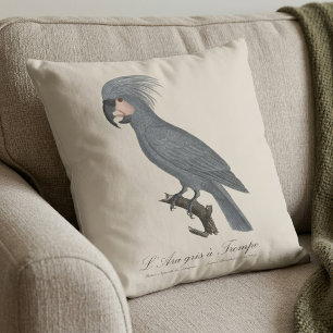 Great Black Palm Cockatoo, Probosciger aterrimus Throw Pillow
