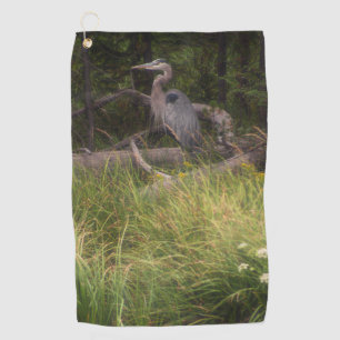 Great Blue Heron 8917 Golf Towel