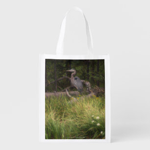 Great Blue Heron 8917 Grocery Bag