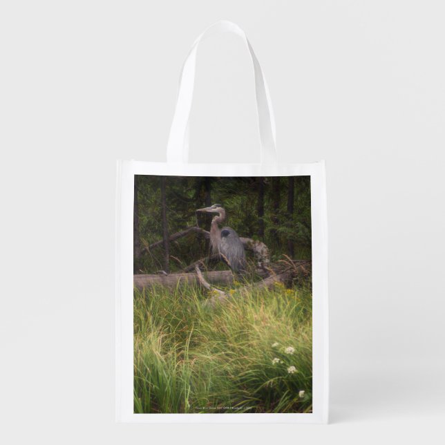 Great Blue Heron 8917 Grocery Bag (Front)