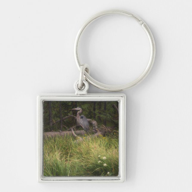 Great Blue Heron 8917 Keychain (Front)