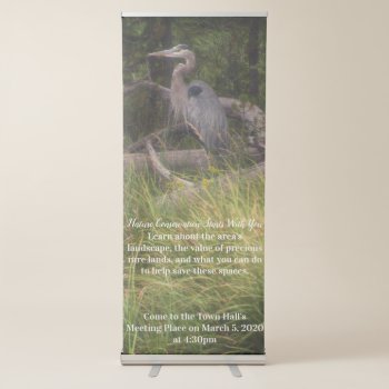 Great Blue Heron 8917 Retractable Banner by DevelopingNature at Zazzle