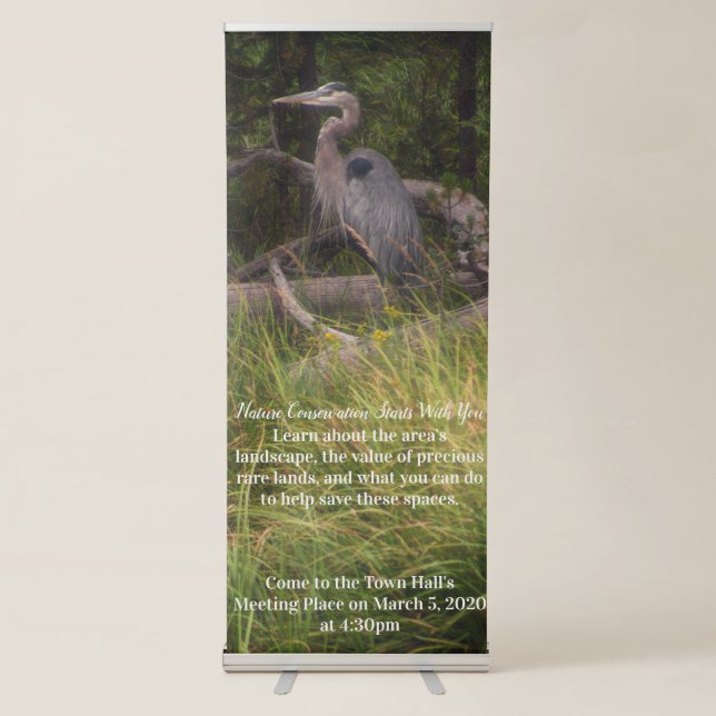 Great Blue Heron 8917 Retractable Banner (Front)