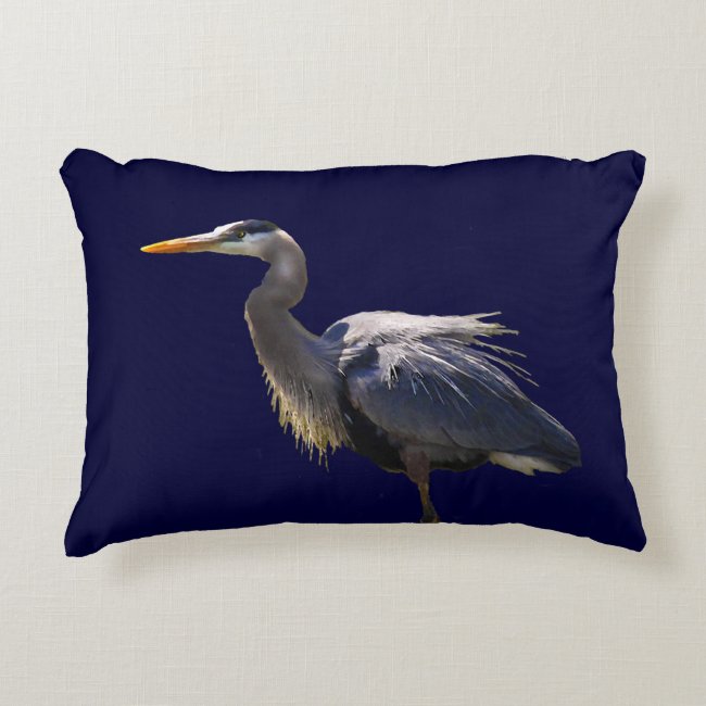 Great Blue Heron Accent Pillow