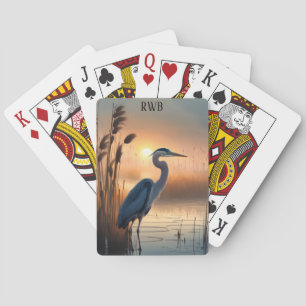 Great Blue Heron at Sunrise Poker Cards