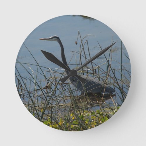 Great Blue Heron at Viera Wetlands Round Clock