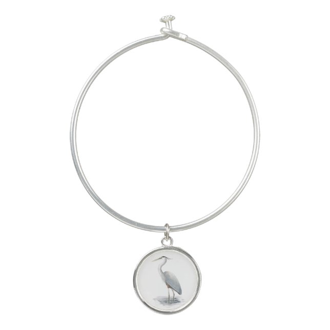 Great Blue Heron Bangle Bracelet (Front)