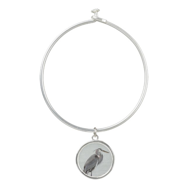 Great Blue Heron Bangle Bracelet (Front)