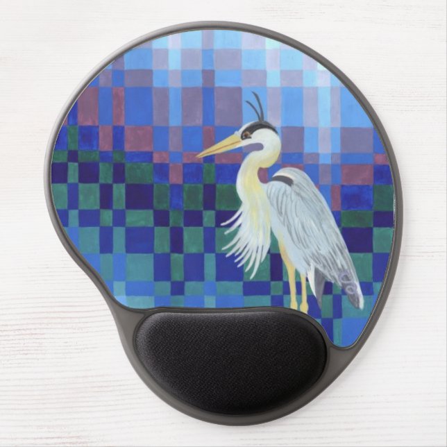 Great Blue Heron Bargello Gel Mouse Pad (Front)