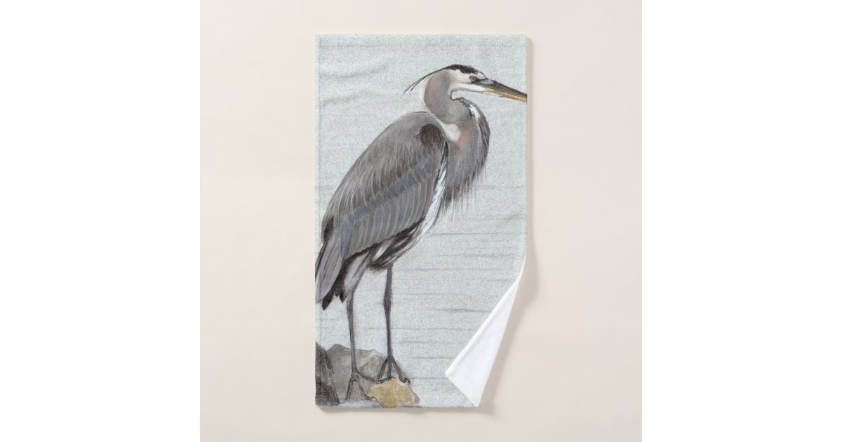 Great Blue Heron Bath Towel Set Zazzle