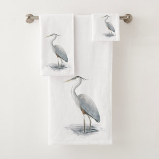 Great Blue Heron Bath Towel Set