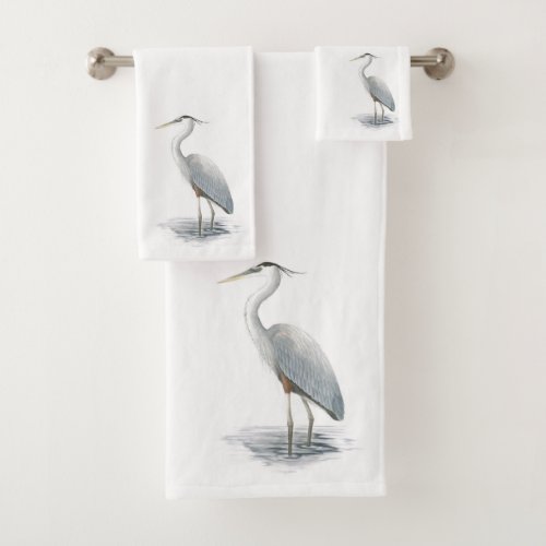 Great Blue Heron Bath Towel Set