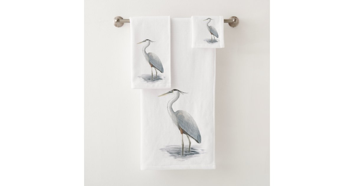 Great Blue Heron Bath Towel Set Zazzle