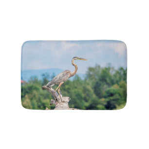 Great Blue Heron Bathroom Mat
